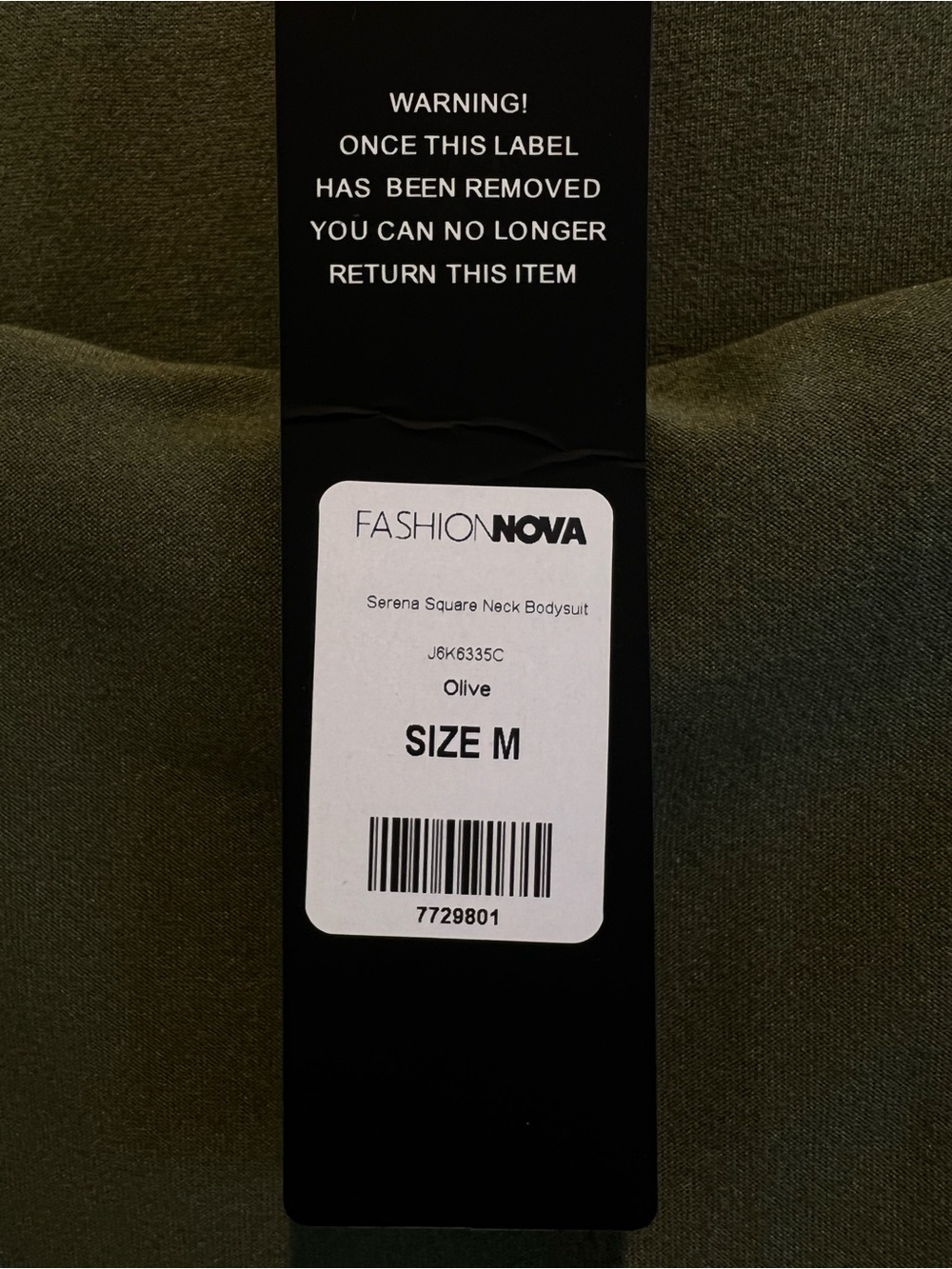 Fashion Nova Square Neck Bodysuit Size Medium - Picture 3 of 4